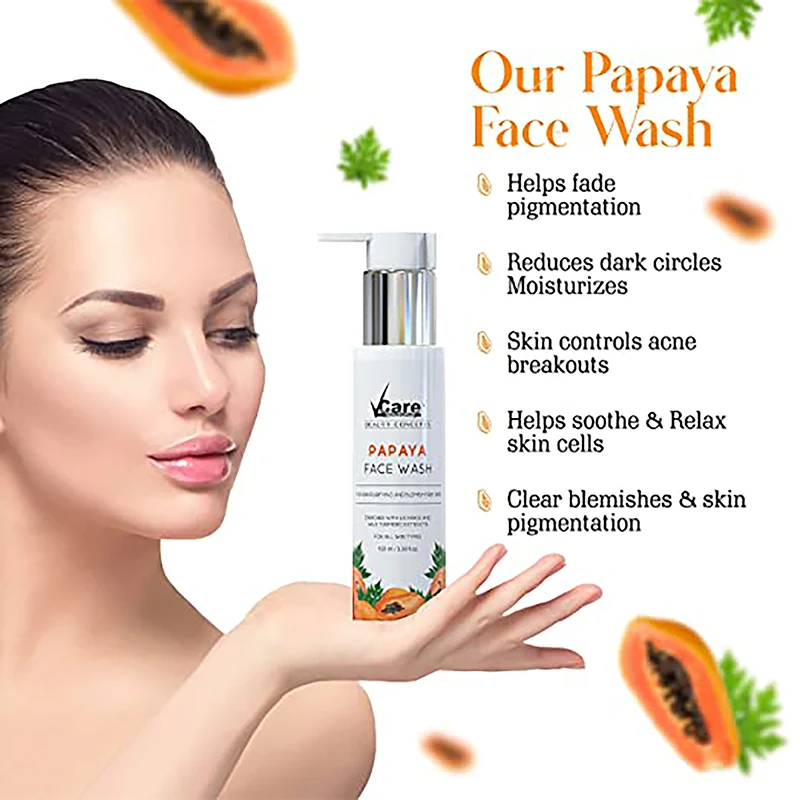 papaya face wash,pimple care face wash,face wash for pimple,face wash,suncscreen uv protection